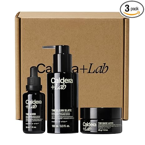 Caldera + Lab Men’s Skincare Set – The Regimen Rich: Cleanser, Moisturizer & Night Serum